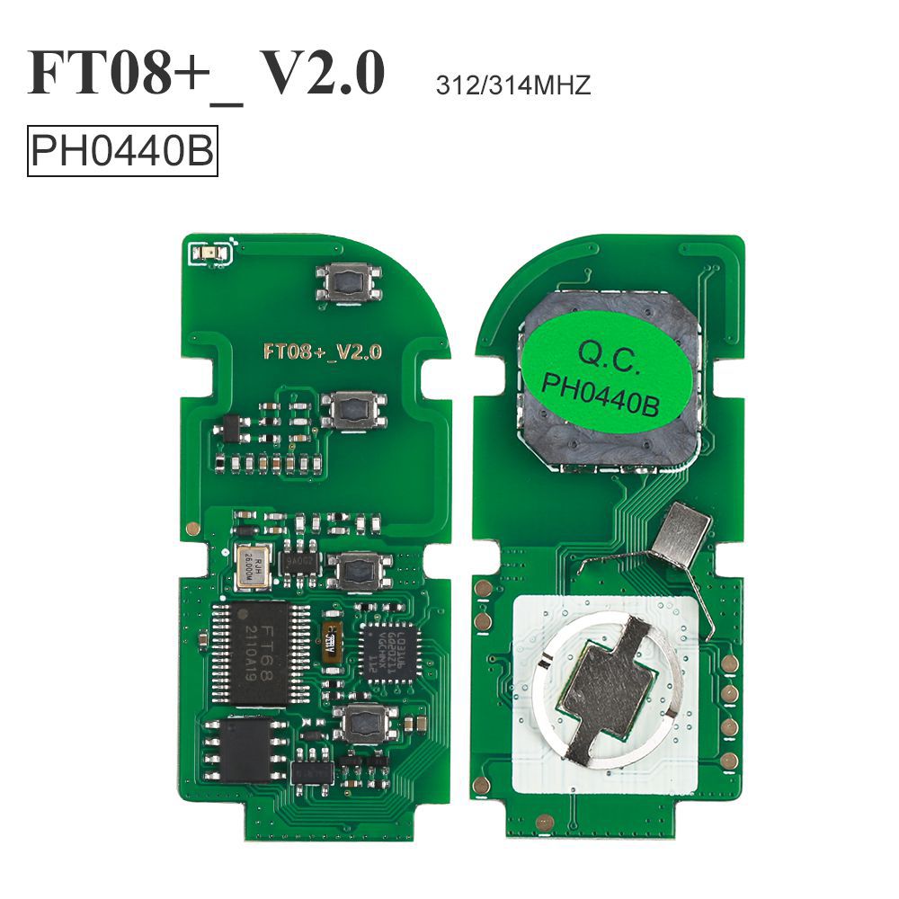 Versão de atualização de Lonsdor FT08 PH0440B de FT08-H0440C 312/314Mhz Toyota Lexus Smart Key PCB com Shell
