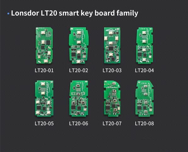 4pcs Lonsdor LT20-02/LT20-03/LT20-05/LT20-06/LT20-07 8A+4D Universal Smart Key Board PCB para Toyota Lexus 433/315 MHz para a série K518/KH100+