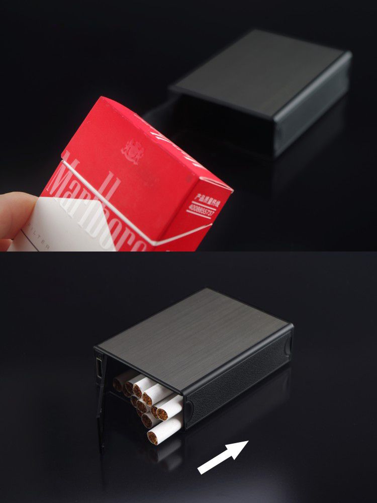 V707 Metal Cigarros Case with USB Rechargable Electronic Lighter