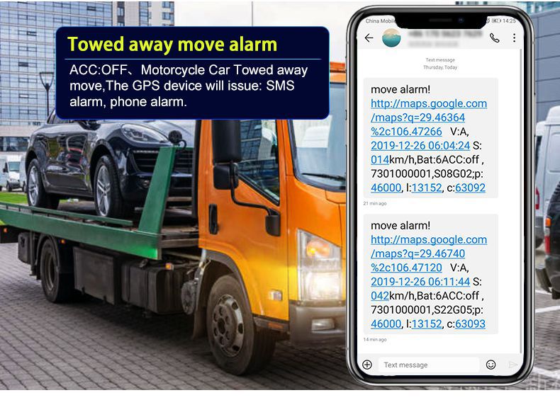 Motos escondidas Mini Car Relé GPS Tracker Cut Off Oil Towed Away ACC Status SMS Alarme Localizador Sistema de Rastreamento