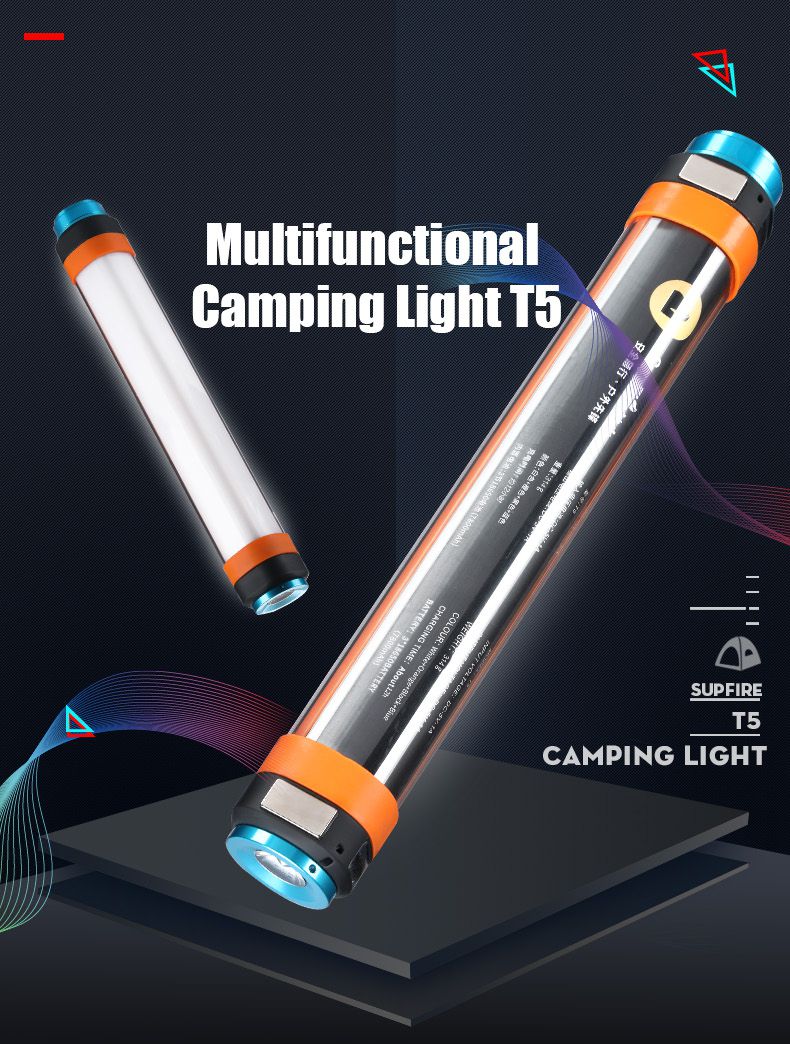 T5 Multifunção Flashlight Camping Light 