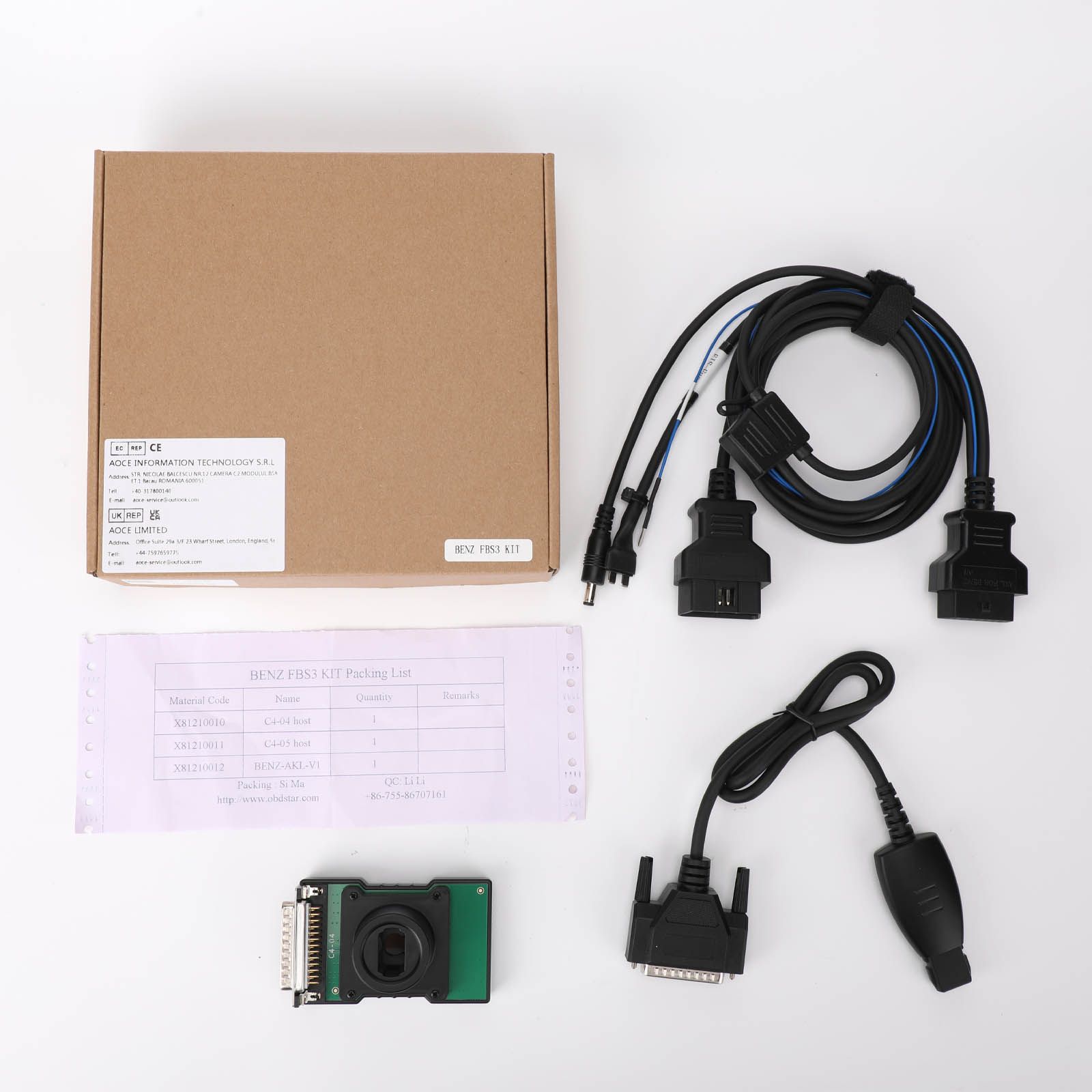 2025 OBDSTAR BENZ FBS3 Kit para ler PinCode/ECU Reset Virgin Program/Program Chaves usadas com OBDSTAR X300 Classic G3 e MP001 Programador