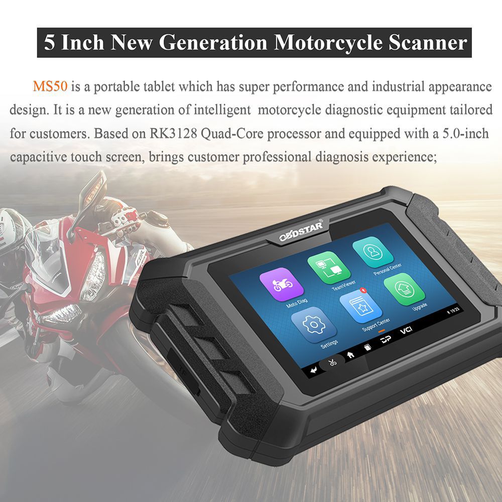 OBDSTAR MS50 Motorcycle Scanner Ferramenta de diagnóstico de motocicleta Atualização gratuita on-line