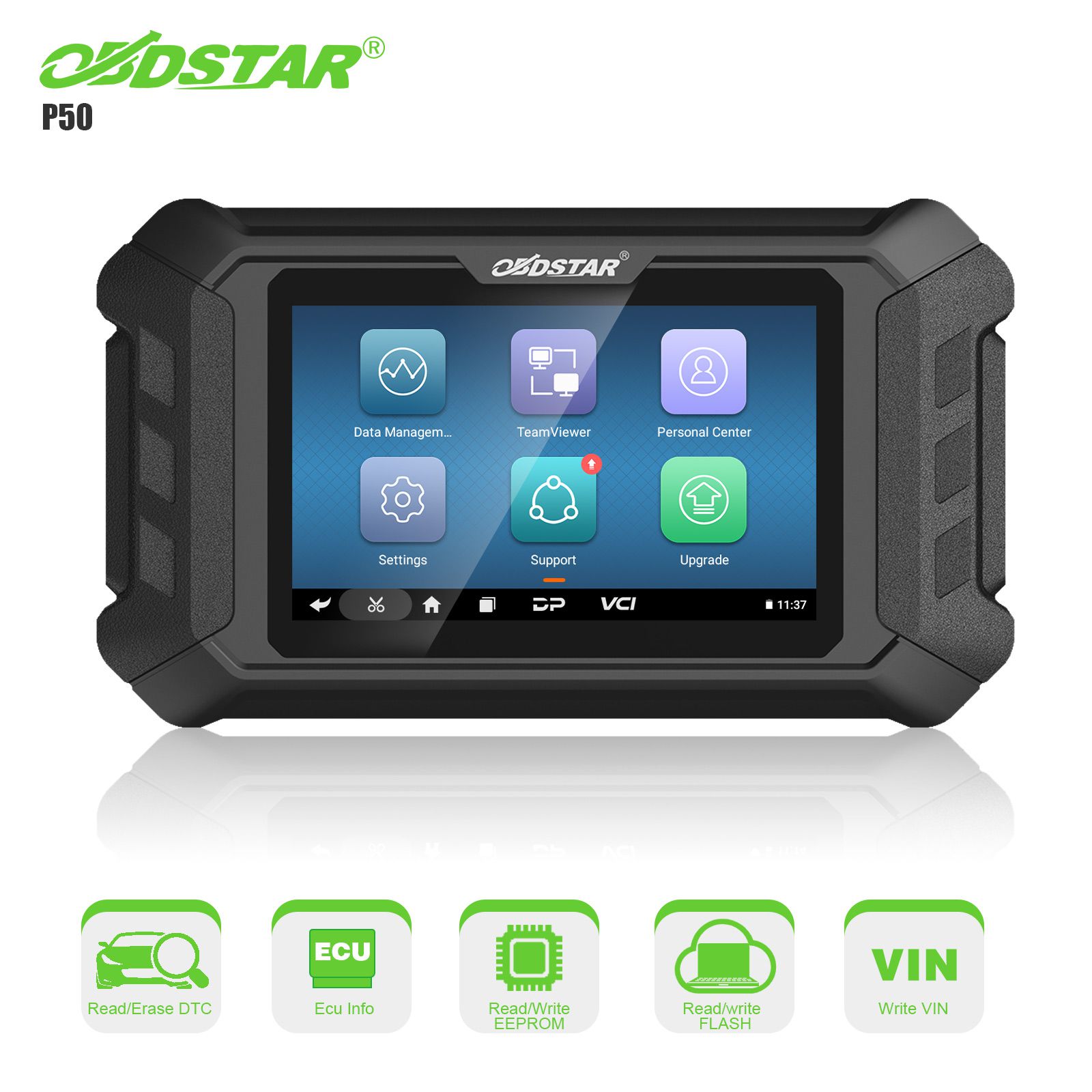OBDSTAR P50 Airbag redefinir ferramenta com CAN FD adaptador apoio GM/Hyundai/Kia/Toyota banco Airbag redefinir & SAS redefinir função