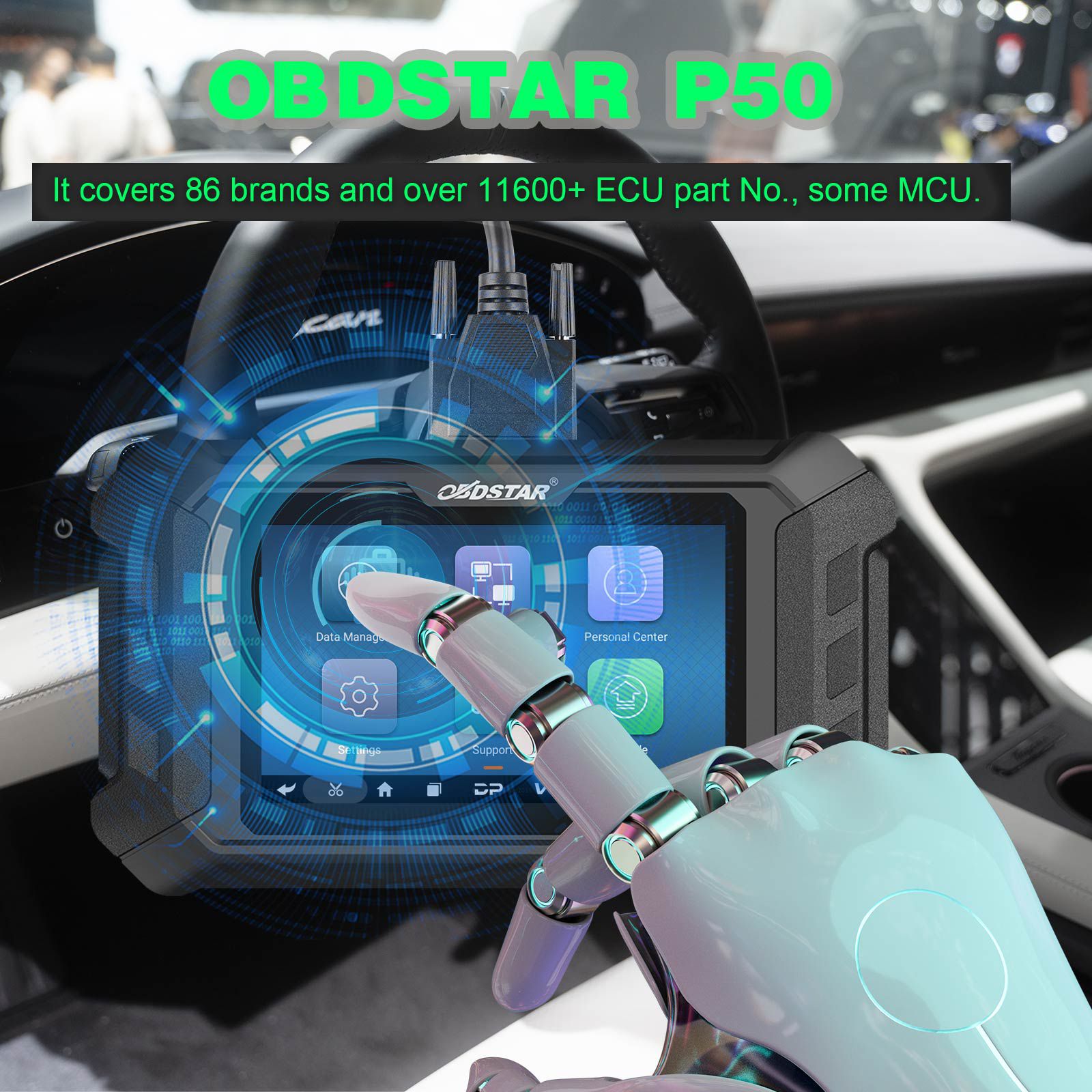 OBDSTAR P50 Airbag redefinir ferramenta com CAN FD adaptador apoio GM/Hyundai/Kia/Toyota banco Airbag redefinir & SAS redefinir função
