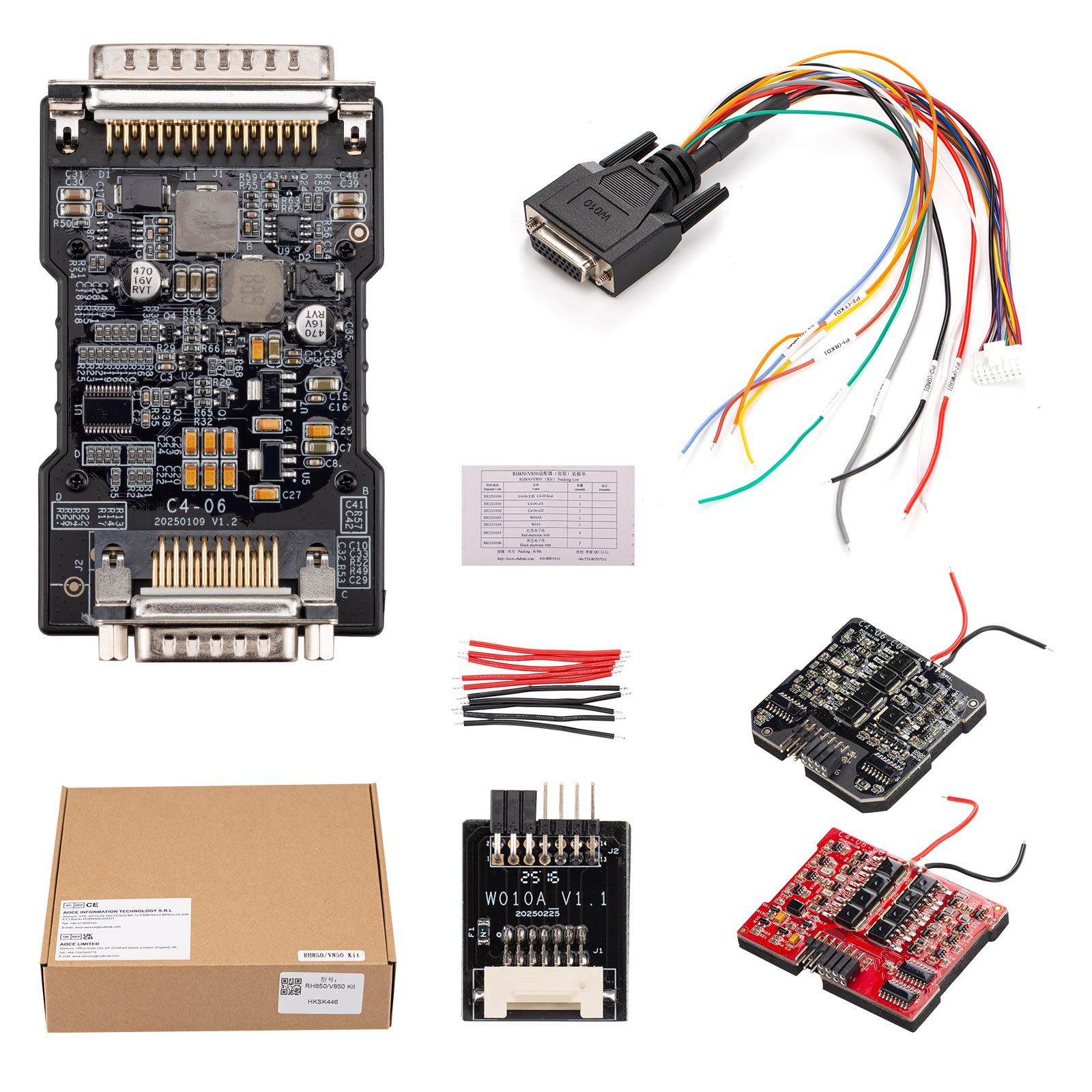 2025 Novo OBDSTAR MQB Todas as Chaves Perdeu RH850/V850 Kit de Adaptador para Airbag Reset, IMMO Data/Pincode Read, Dashboard, BCM, ELV