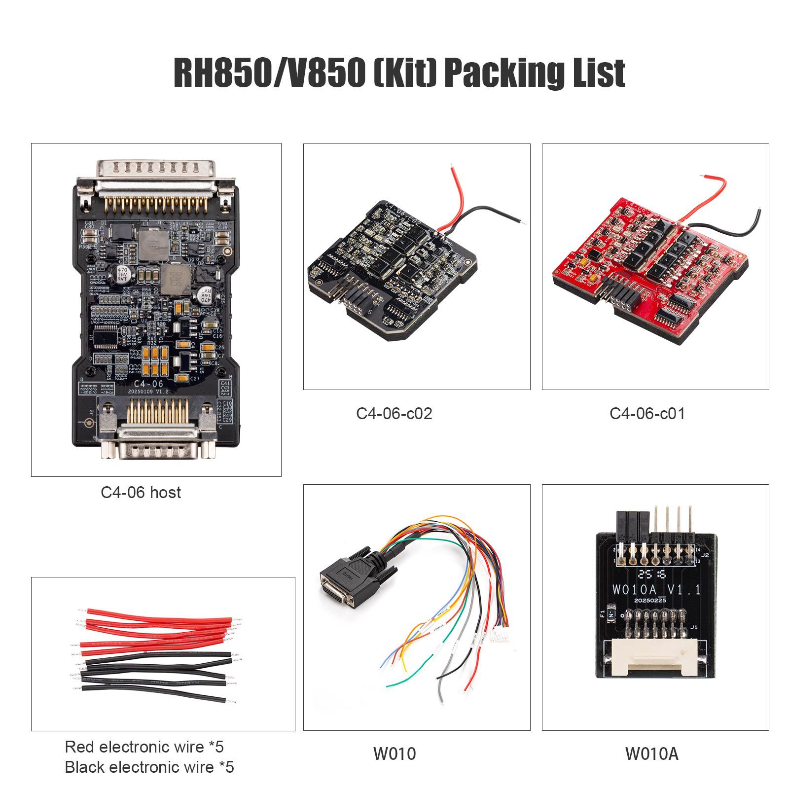 2025 Novo OBDSTAR MQB Todas as Chaves Perdeu RH850/V850 Kit de Adaptador para Airbag Reset, IMMO Data/Pincode Read, Dashboard, BCM, ELV