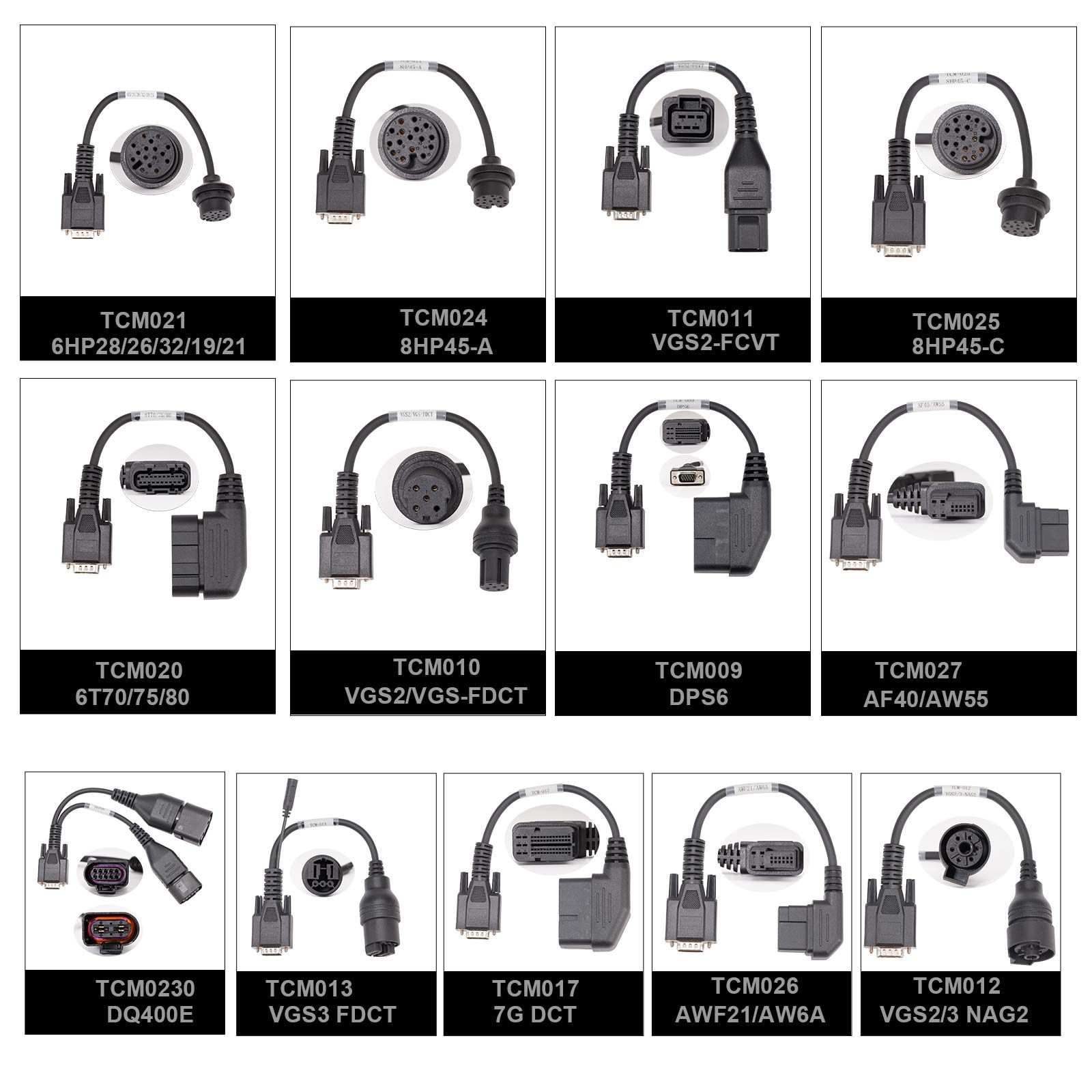Conjunto completo de 25 PCS do kit do conector OBDSTAR TCM para a calibração da quilometragem da transmissão e o trabalho de clonagem da ECU com DC706 / G3