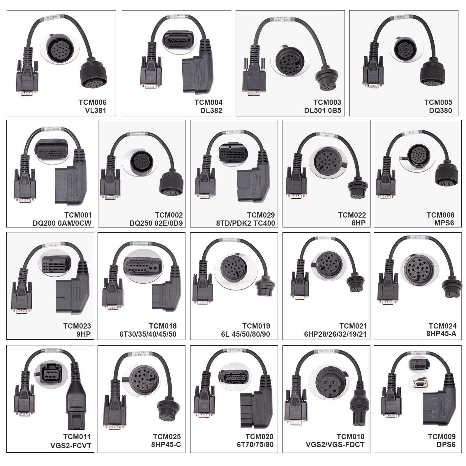OBDSTAR TCM Conector Kit 19 PCS Conjunto para Calibração de quilometragem de transmissão e clonagem de ECU Trabalho com DC706 / G3