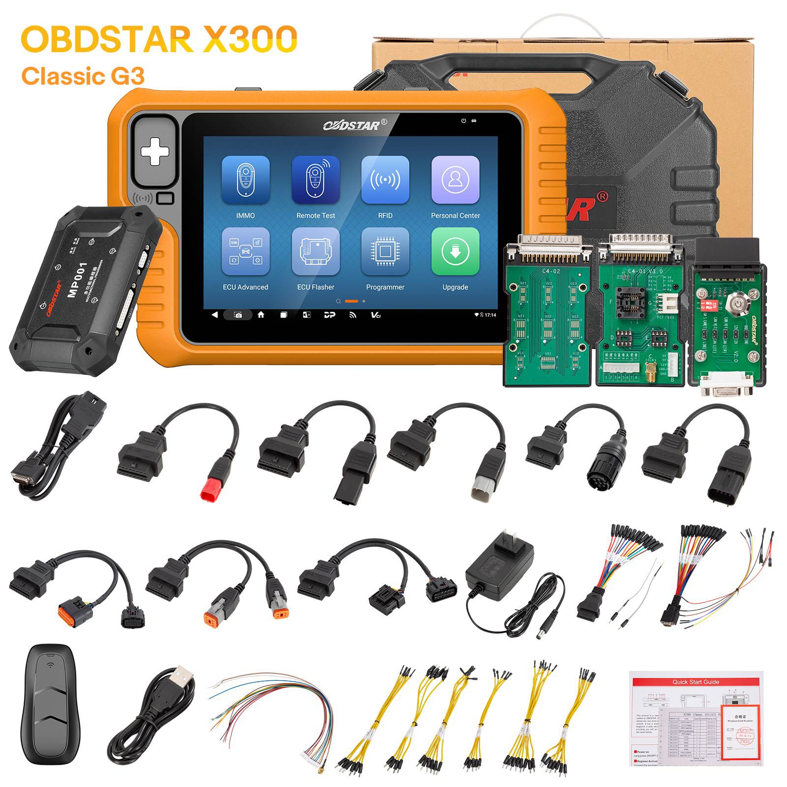 Calibração do agrupamento de apoio da versão completa de 2025 OBDSTAR X300 G3 clássico, flasher do ECU, redefinição do airbag, plataforma de teste para o carro/HD/E-Car/Moto/Marine