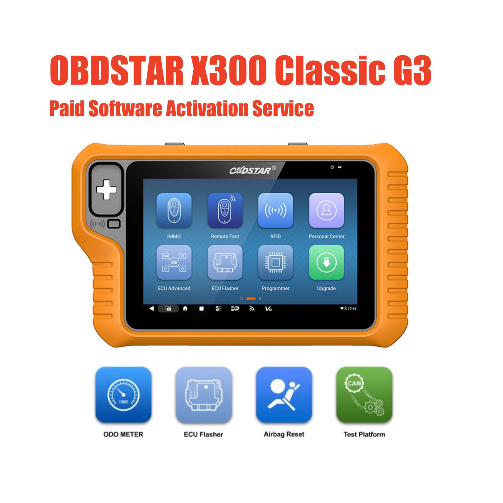 OBDSTAR X300 Clássico G3 Cluster Calibração + Airbag Reset + ECU Flasher + Plataforma de Teste Pagou Serviço de Ativação de Software