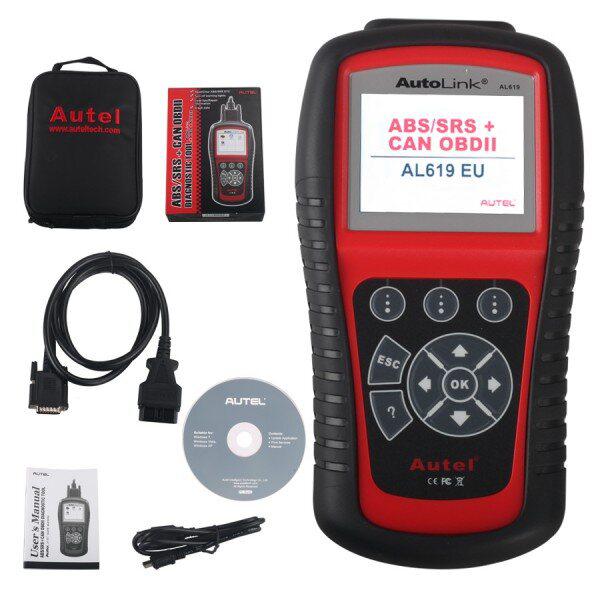 Autel Original AutoLink AL619EU OBDII CAN ABS E SRS Scan Tool Actualização Online