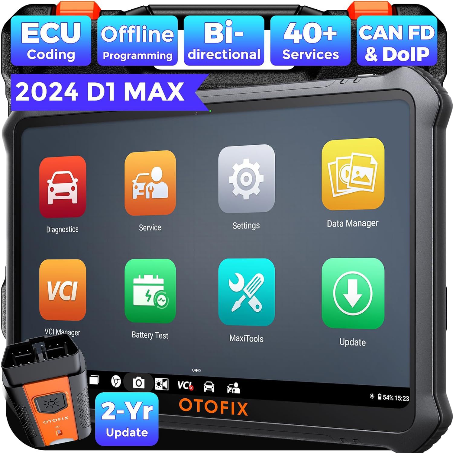 2025 OTOFIX D1 MAX Diagnóstico completo do sistema Scanner bidirecional Suporte ECU Codificação DoIP & CAN FD 40+ Serviços