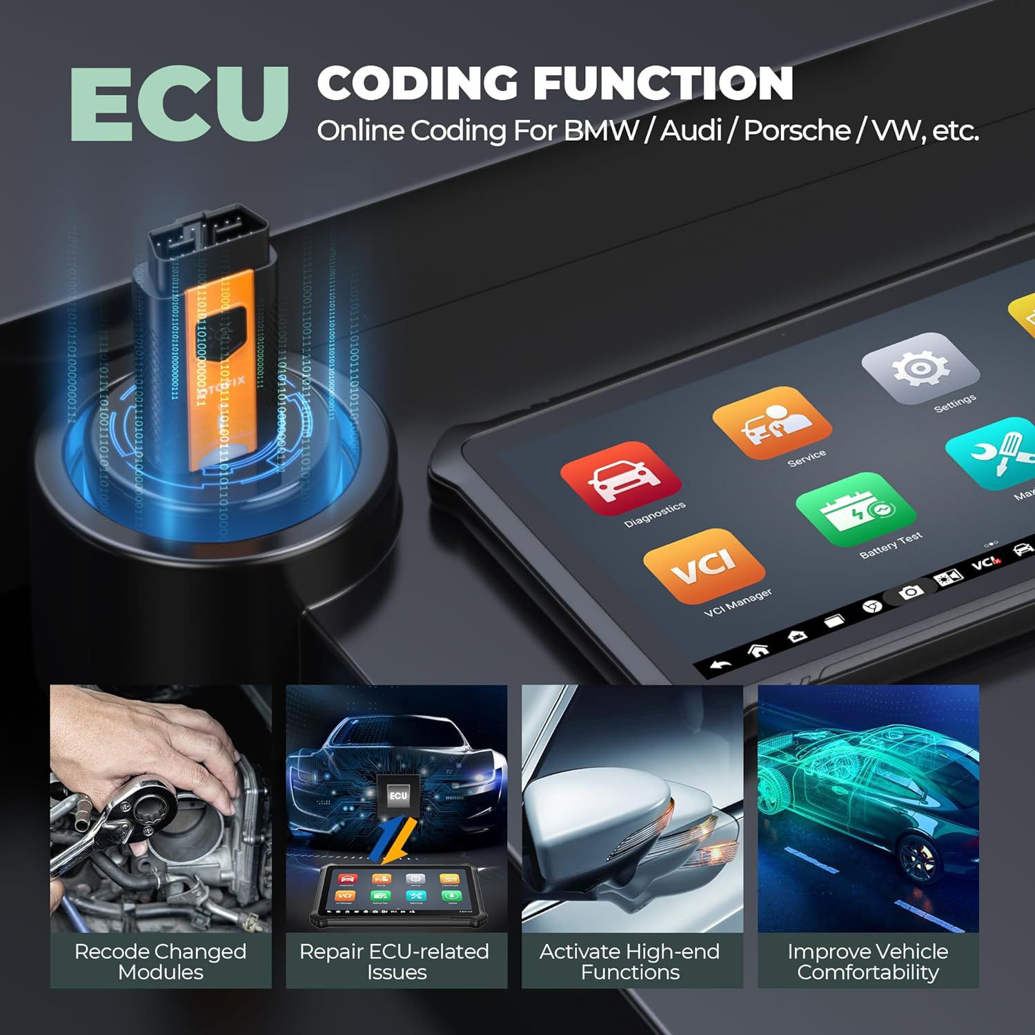 2025 OTOFIX D1 MAX Diagnóstico completo do sistema Scanner bidirecional Suporte ECU Codificação DoIP & CAN FD 40+ Serviços