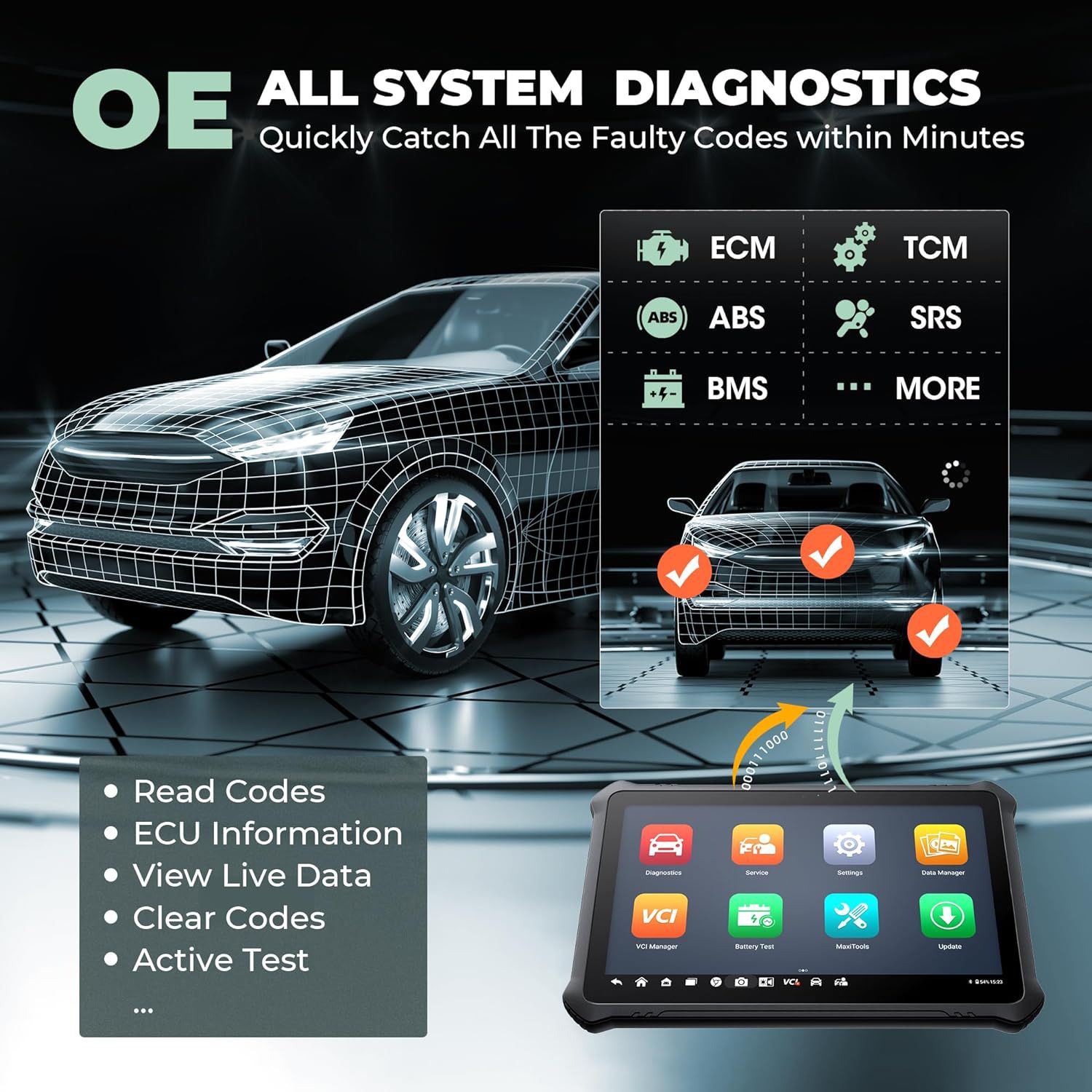 2025 OTOFIX D1 MAX Diagnóstico completo do sistema Scanner bidirecional Suporte ECU Codificação DoIP & CAN FD 40+ Serviços