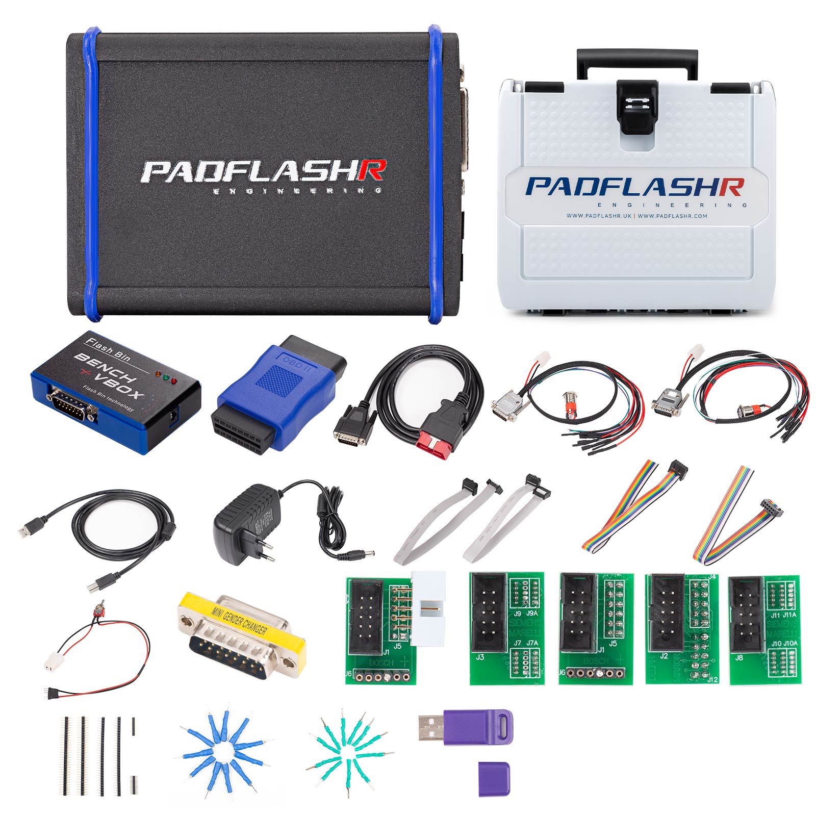 2025 PADFLASH Versão completa ECU TCU Programador com USB Dongle OBD Banco de inicialização suporta Checksum Arquivos VR