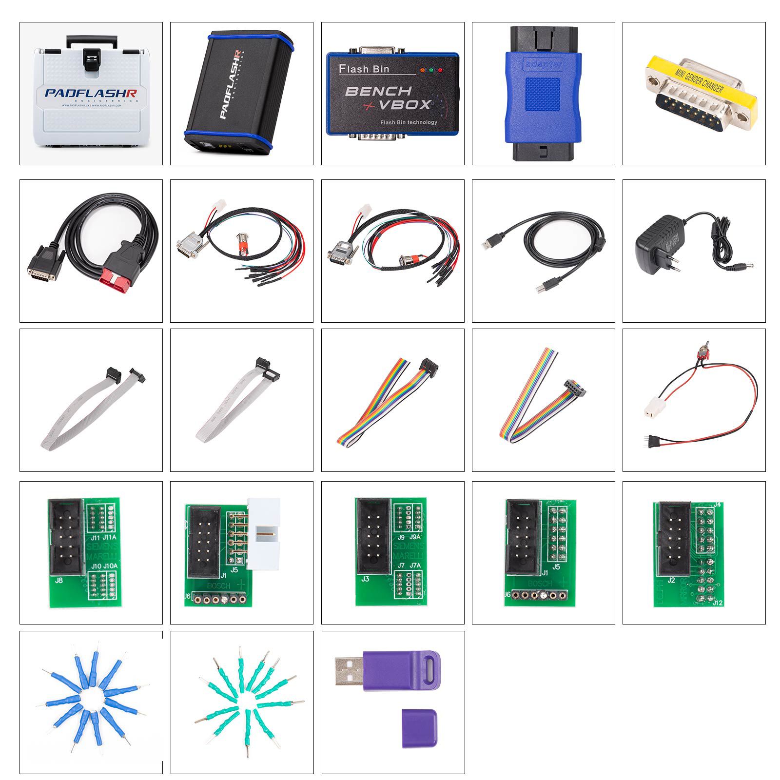 2025 PADFLASH Versão completa ECU TCU Programador com USB Dongle OBD Banco de inicialização suporta Checksum Arquivos VR