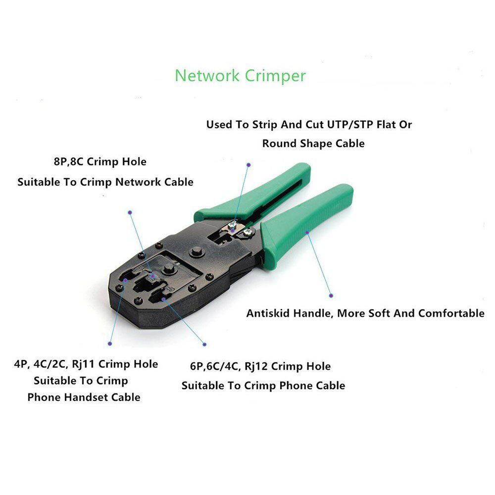 14 pçs/set RJ45 RJ11 RJ12 CAT5 CAT5e Portátil LAN Kit de Ferramentas de Reparação de Rede Utp Cable Tester E Alicate Crimp Crimper Plug Braçadeira PC