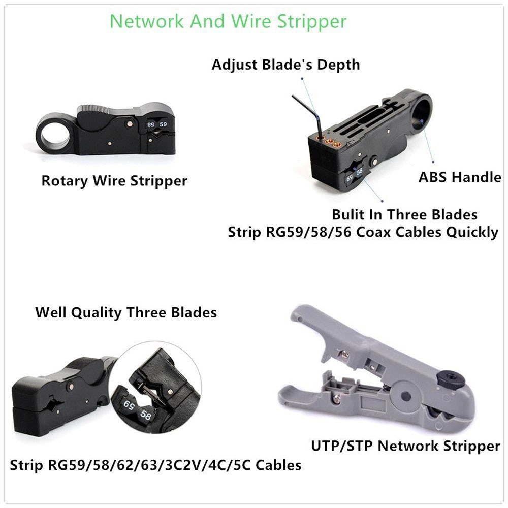 14 pçs/set RJ45 RJ11 RJ12 CAT5 CAT5e Portátil LAN Kit de Ferramentas de Reparação de Rede Utp Cable Tester E Alicate Crimp Crimper Plug Braçadeira PC