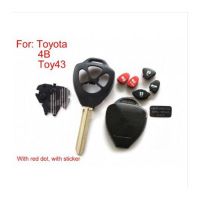 Shell de Chave Remota 4 Botão com Ponto Vermelho para Toyota 5pcs /lote