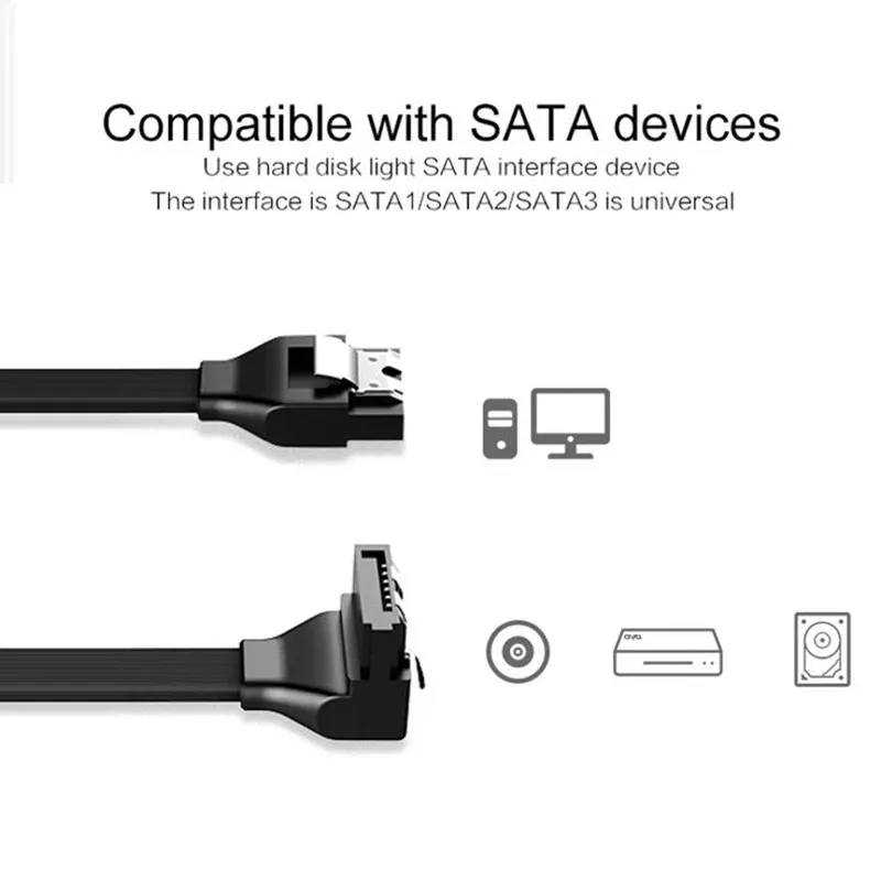 Convertidor de conexão de cabo de dados SATA 3.0 para disco rígido SSD HDD Adaptador de cabo Sata III de alta velocidade Cabo de transmissão de sinal