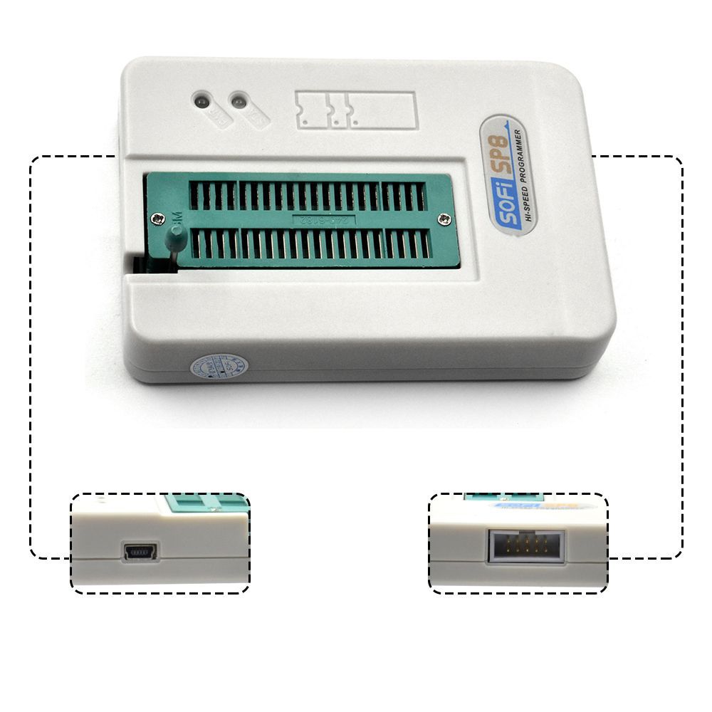Programador USB profissional de alta velocidade SOFI SP8-A EEPROM BIOS FLASH ISP 40 pinos adaptador 24 25 93 para mais de 4000 microplaquetas IC
