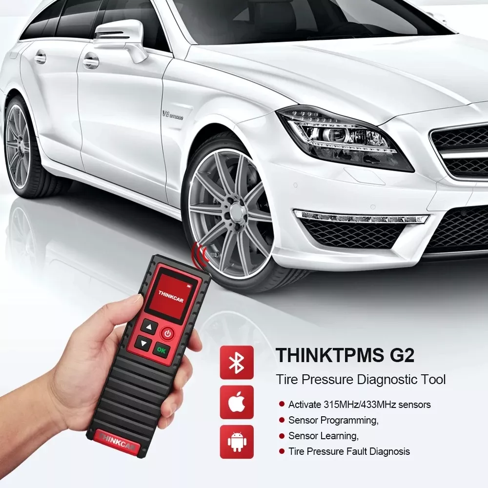THINKCAR THINKTPMS G2 TPMS Ferramenta de diagnóstico da pressão dos pneus do carro ativa a ferramenta de aprendizagem da programação do sensor 315/433MHz para Thinktool