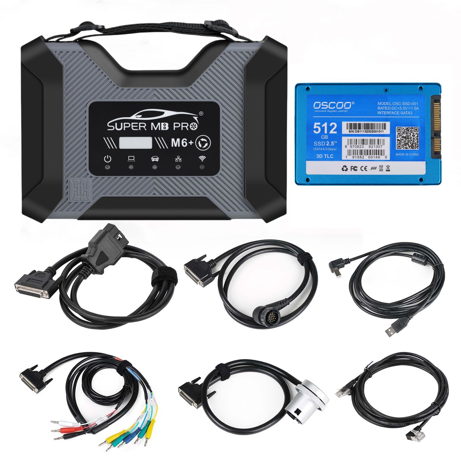 2025 Super MB Pro M6+ PRO Pacote completo DoIP Benz ferramenta de diagnóstico com V2024.9 512G SSD para carros e caminhões