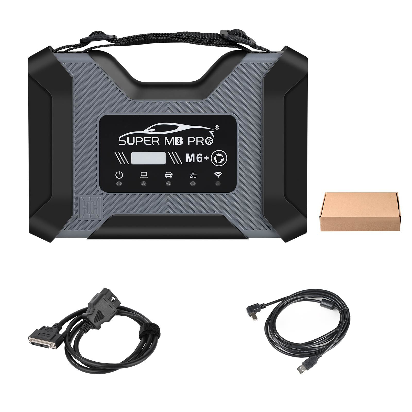 Versão padrão do OBD do PRO M6+ do Super MB do 2025 para a ferramenta de diagnóstico sem fio do BENZ DOIP com o cabo 16pin do OBD2 + o cabo USB do apoio BMW