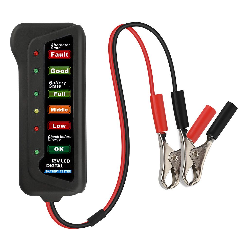 TIROL T16897 12V LED Battery /Alternator Tester com SEIS luzes LED Display Indica Condição