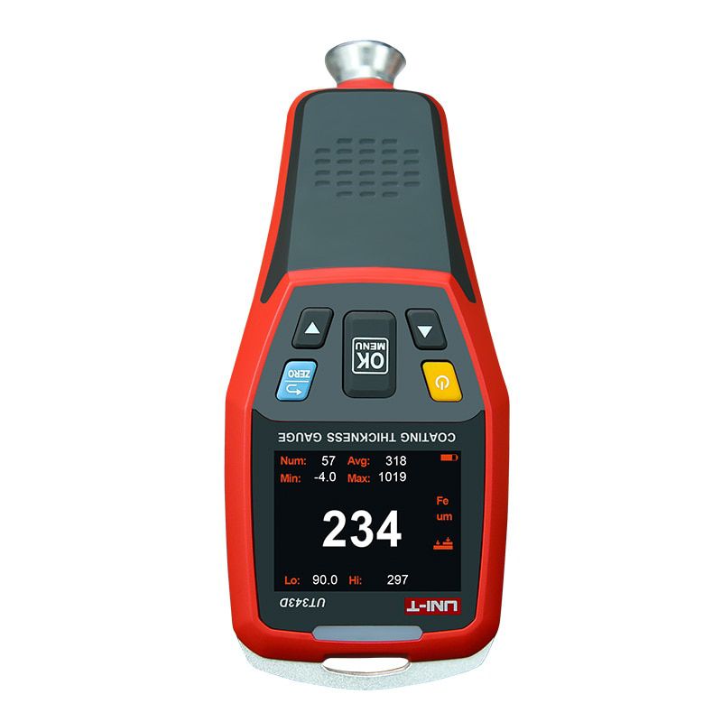 UT343D Medidor de Espessura Digital Coating Gauge Medidor Carros Paint Thickness Tester FE/NFE medição com função de dados USB