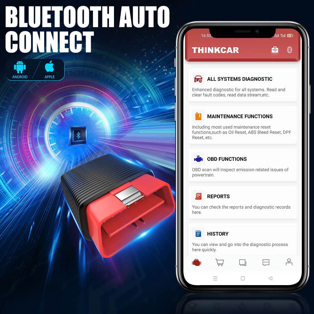 ThinkCar 2 ThinkDriver Bluetooth Sistema Completo OBD2 Scanner para iOS Android