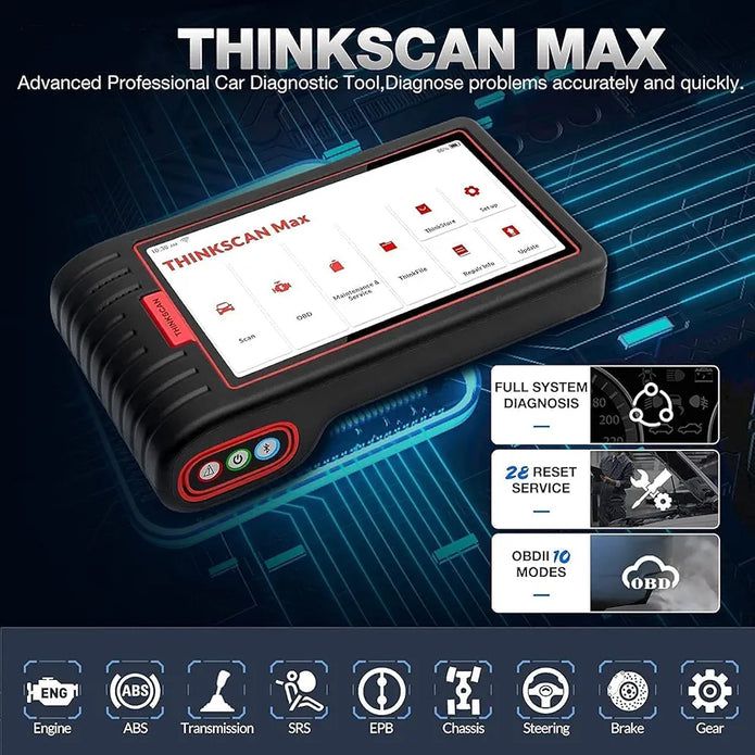 THINKCAR ThinkScan Max todo o scanner de diagnóstico do carro do sistema com 28 funções de manutenção atualização gratuita ao longo da vida
