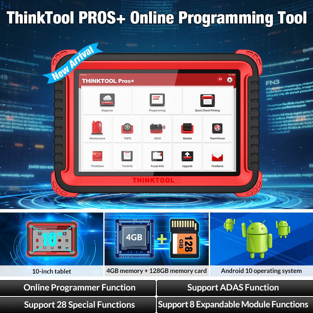 ThinkCar ThinkTool Prós+ Ferramenta de Programação Online lança o scanner obd2 todo o leitor de código do sistema pk autel maxisys 908 pro