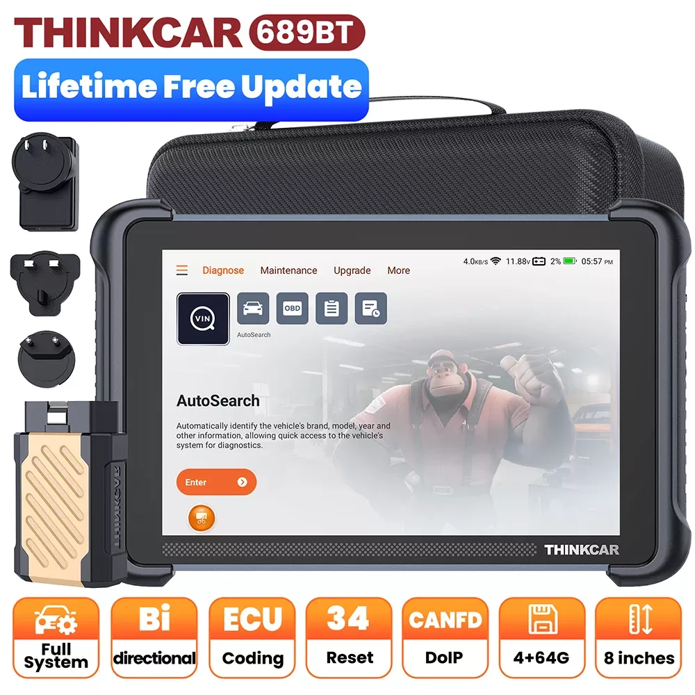 THINKCAR THINKSCAN 689BT ferramenta profissional de diagnóstico do carro CANFD DOIP bi-direcional da codificação do ECU 34 redefinir o scanner completo do sistema Obd2