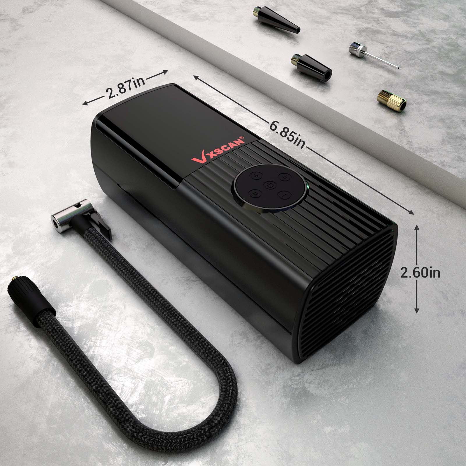 Compressor de ar portátil do inflador do pneu, bomba inflável sem fio, bomba de ar adequada para isqueiro de cigarro de bola de bicicleta de carro e fonte de alimentação 2-1
