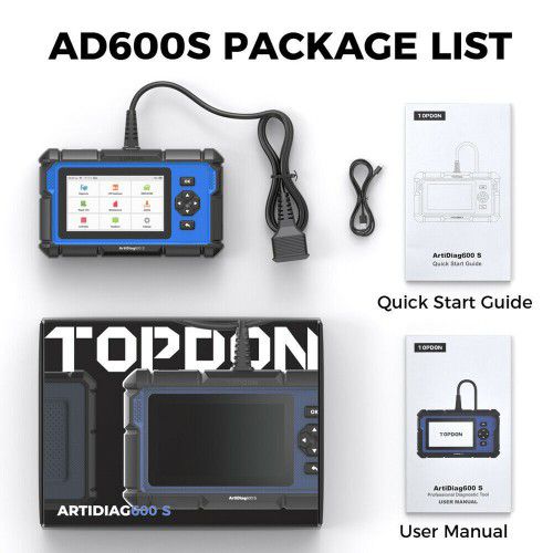 TOPDON Artidiag 600S AD600S Scanner de diagnóstico do sistema de nível médio 4, 8 serviços de redefinição, atualização gratuita ao longo da vida