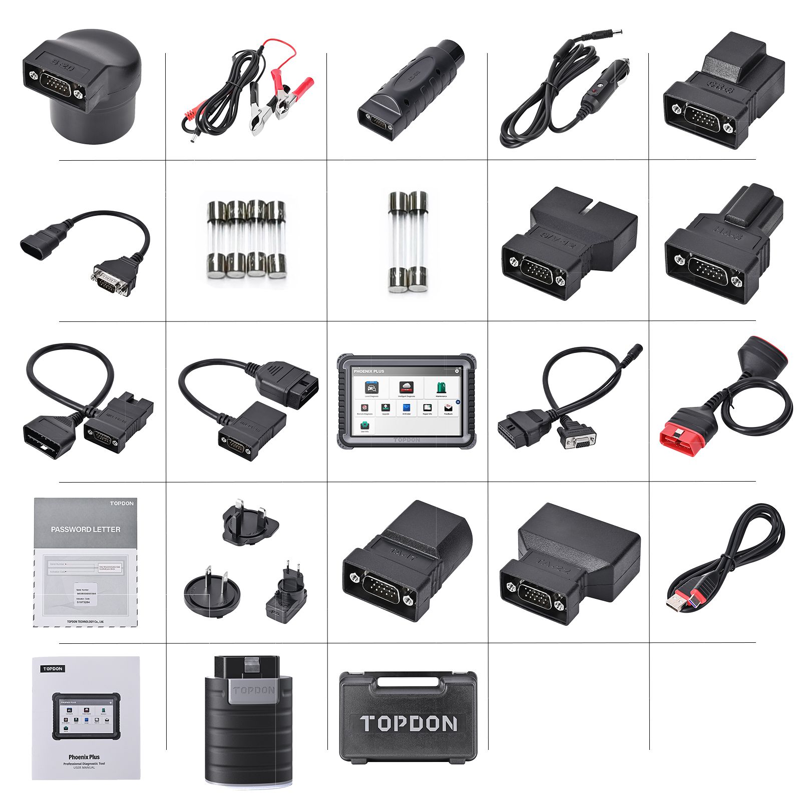 TOPDON Phoenix Plus Ferramenta de diagnóstico integrada Mapeamento de topologia de controle bidirecional 41 Serviços de manutenção Codificação de ECU VAG 2 anos Atualização