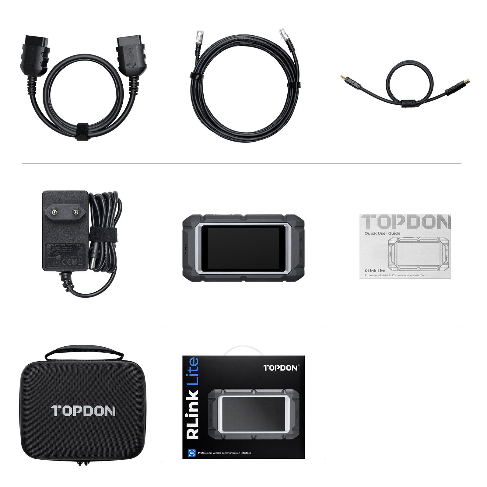 A ferramenta de diagnóstico TOPDON RLink Lite 13-em-1 de nível OE suporta a programação de diagnóstico e os protocolos DOIP CANFD para 13 marcas de carros