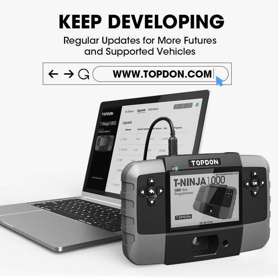 TOPDON T-Ninja 1000 Key Programming Tool for All Key Lost Professional Immobilizer Ler Pin Delete Adicionar Key Coding