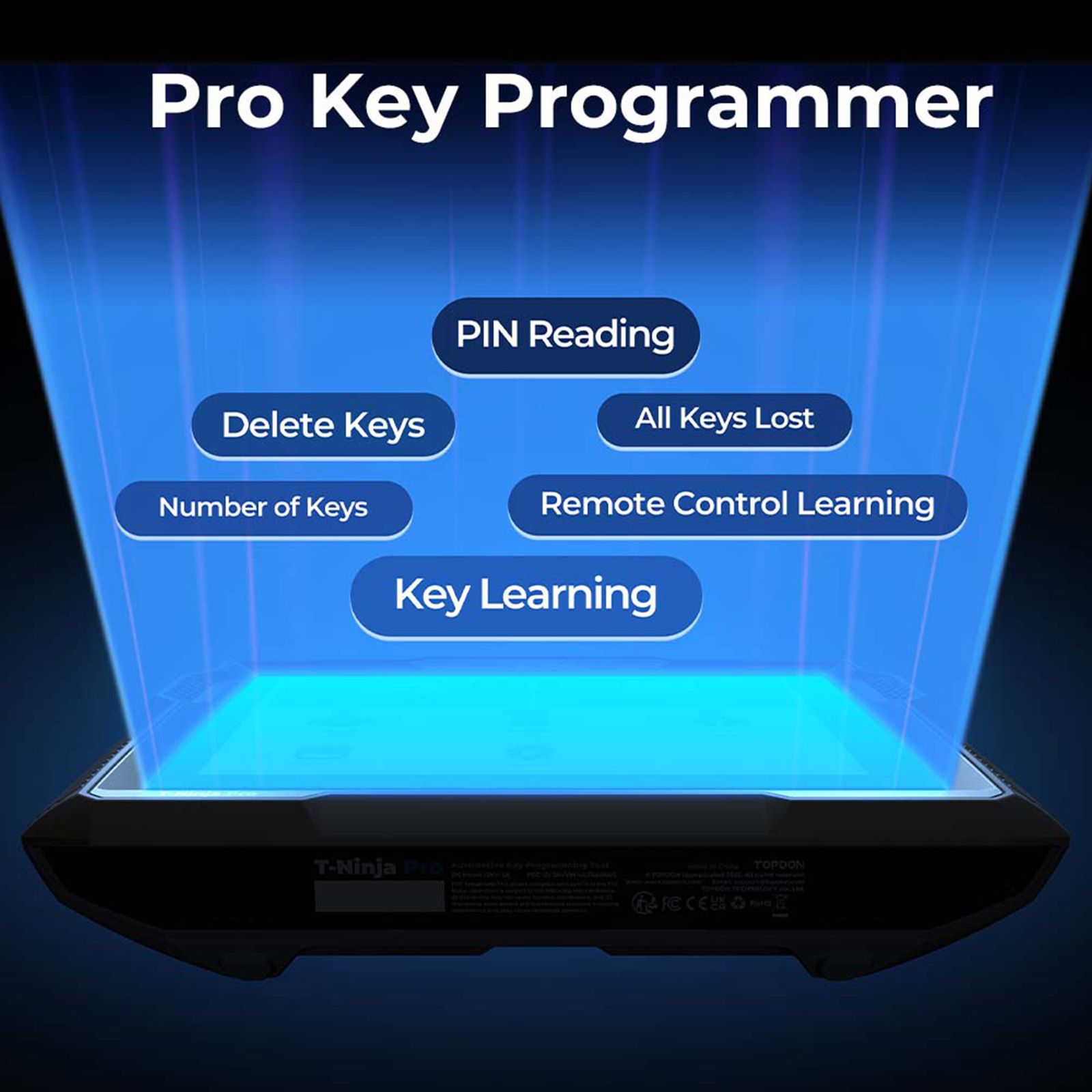 TOPDON T-Ninja Pro Key Programmer Key Learning Remote Control Learning PIN Reading Excluir chaves Todas as chaves Scanner OBD2 perdido