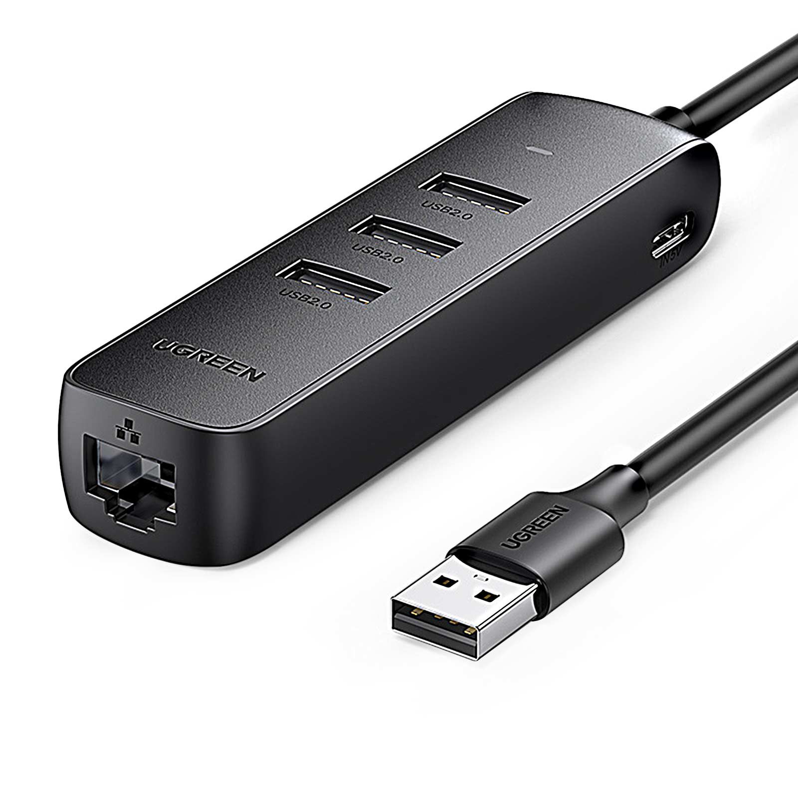UGREEN USB 2.0 Hub Ethernet Adaptador USB Splitter USB para RJ45 Adaptador Cabo