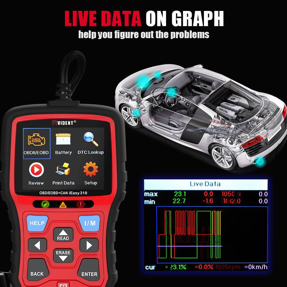 Vidente iEasy310 OBD2 Scanner OBDII Code Reader and Car Diagnostic Tool OBD2 Scanner Automotivo