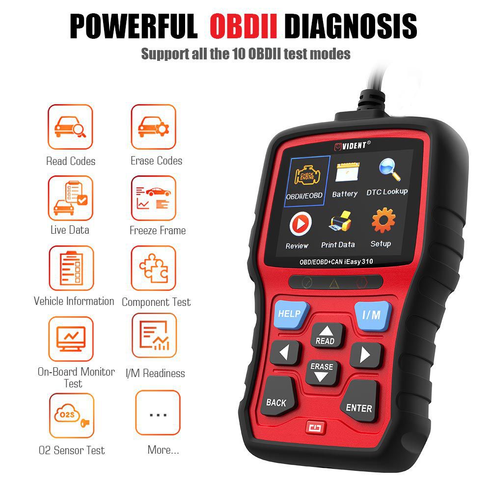 Vidente iEasy310 OBD2 Scanner OBDII Code Reader and Car Diagnostic Tool OBD2 Scanner Automotivo