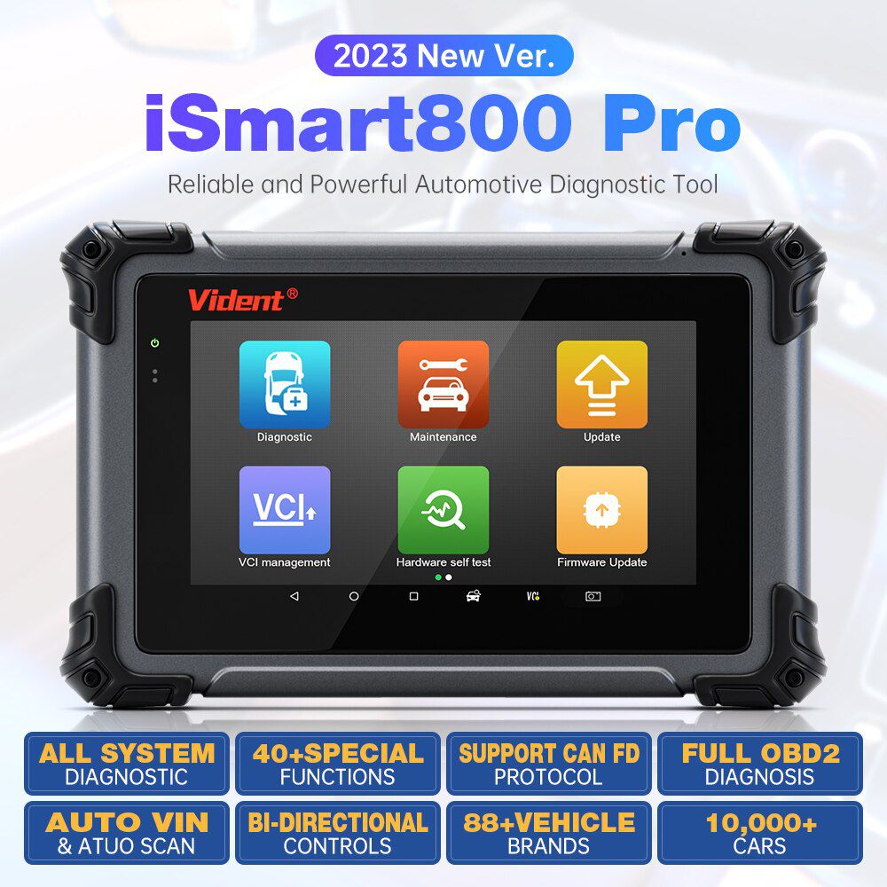 Vident ISMART 800PRO Profissional Ferramenta de Diagnóstico Do Carro Chave Programação Bi-Directional Controle CAN FD Função OBD2 Scanner Ferramentas