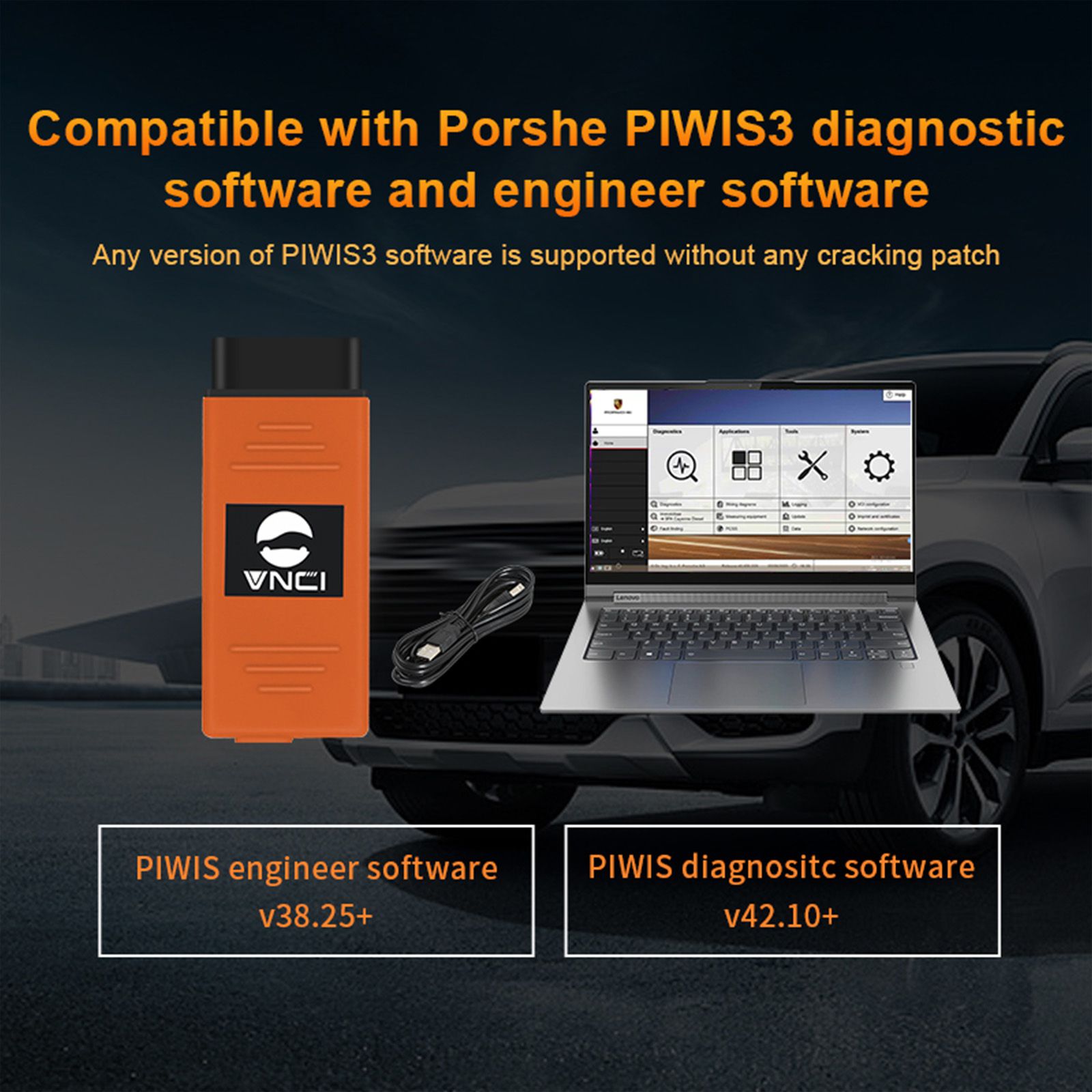 Scanner de diagnóstico VNCI PT3G com software pré-instalado no computador portátil i5 512G Panasonic MX4 pronto para uso