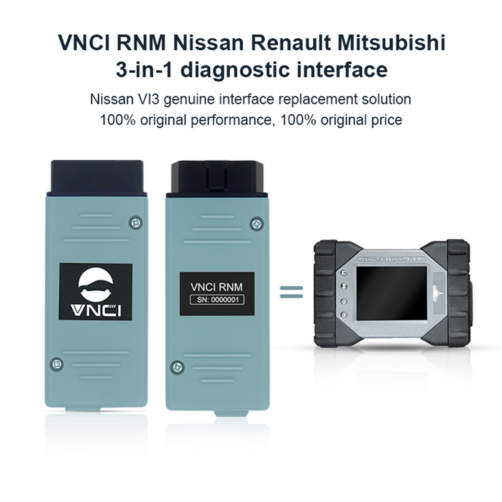 2025 VNCI RNM Nissan Renault Mitsubishi 3-em-1 interface de diagnóstico