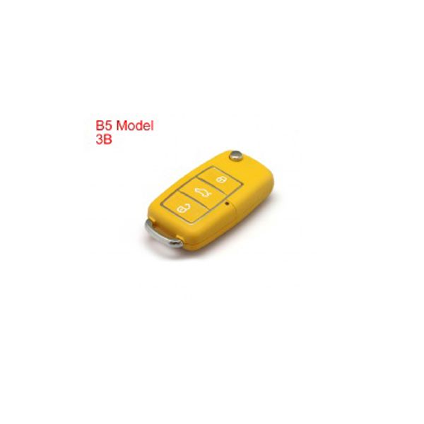 Concha de Chave Remota 3 Botões à Prova de água (Lemon Yellow) para Volkswagen B5 Tipo 5pcs /lote