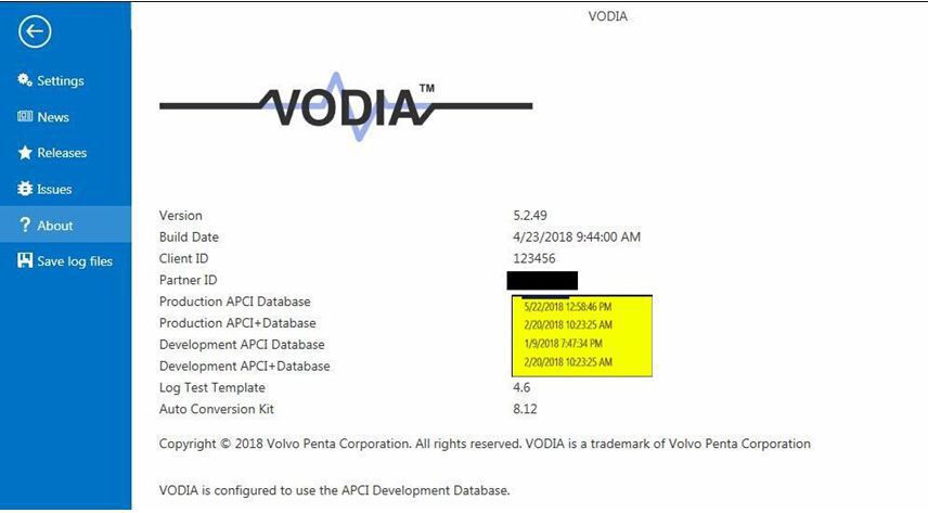 Versão Mais recente Volvo Vodia Penta VODIA 5.2.50 com UMA Ativação Livre de Tempo com VOCOM