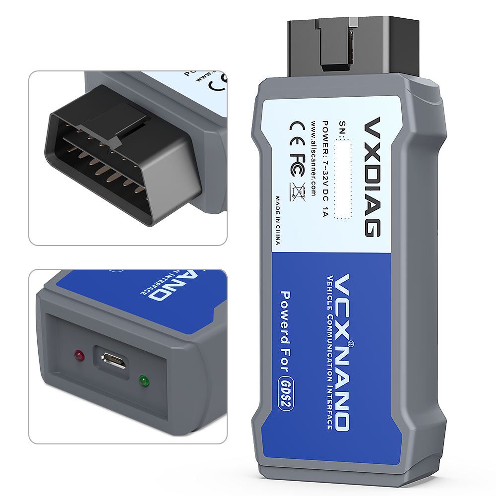 Versão USB VXDIAG VCX Nano para GM/OPEL GDS2 V2022.05 Tech2WIN 16.02.24 Ferramenta de diagnóstico